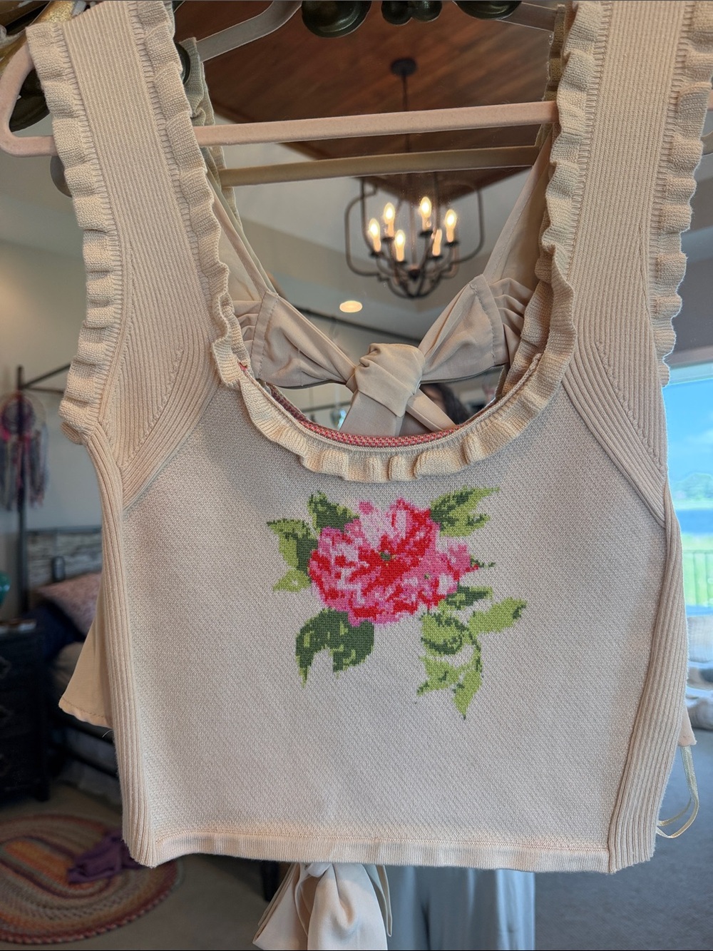 Anthropologie Ivory Sleeveless Knit Cami